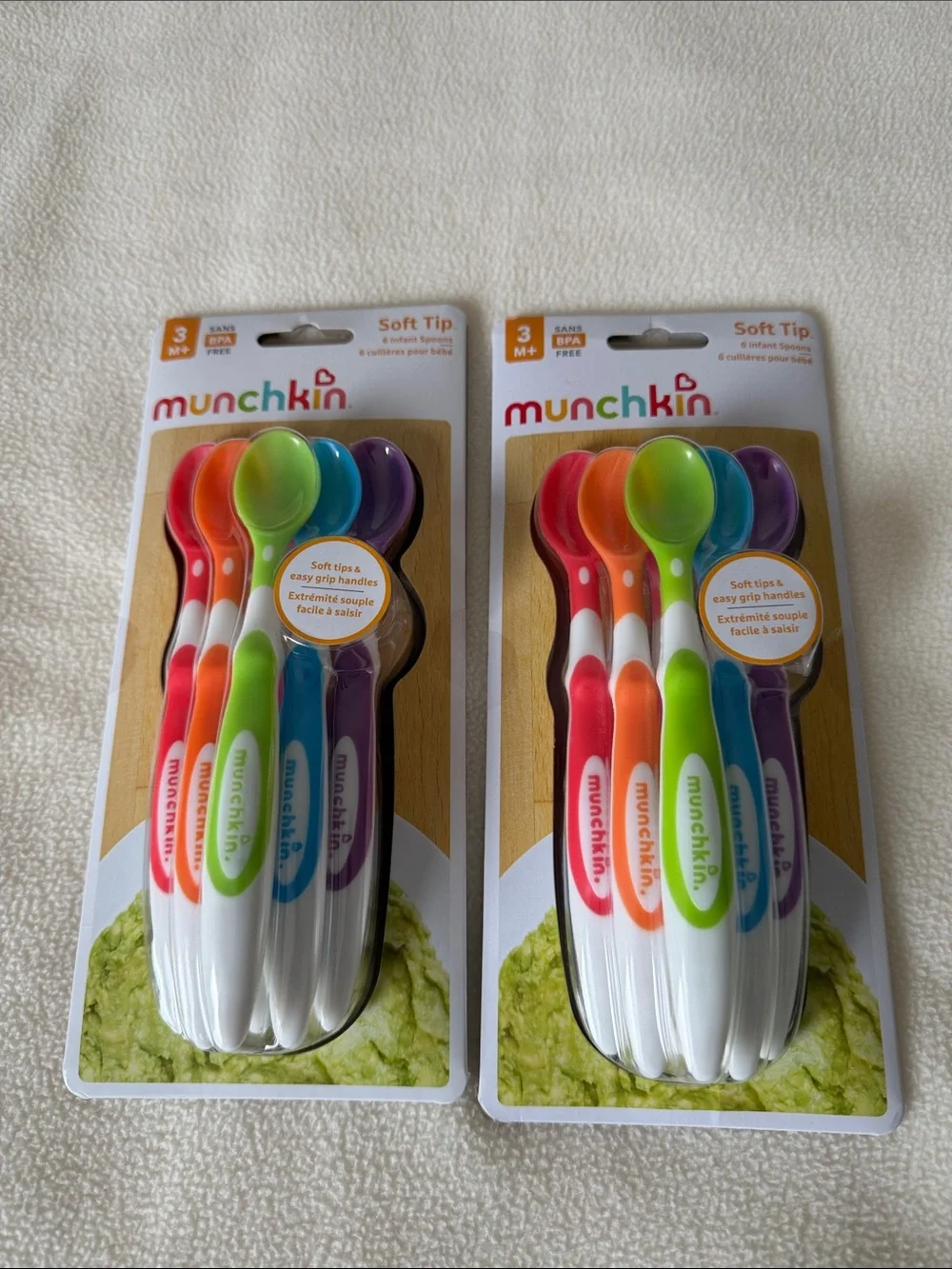Munchkin Soft Tip Baby Spoons - Red, Orange, Green, Blue, Purple